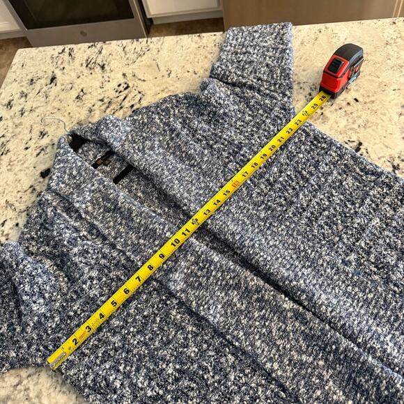 Frye Blue Marled Knit Open Front Cardigan Sweater M NWT - Picture 10 of 15